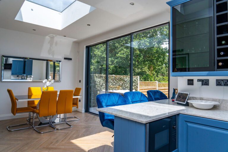 kitchen diner extension with bifold glass doors