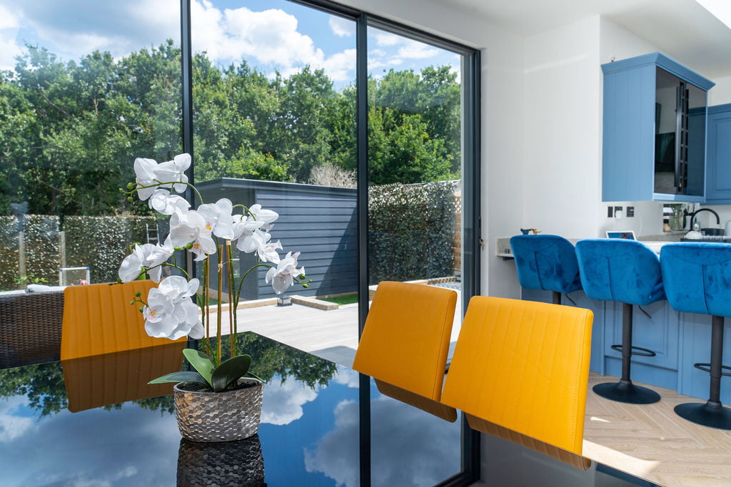 kitchen diner extension with bifold glass doors