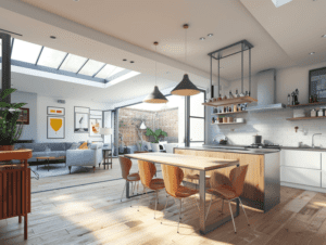 open plan kitchen extension in north London
