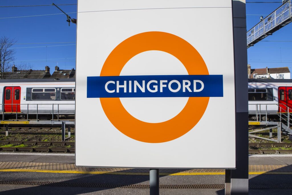chingford tube station sign